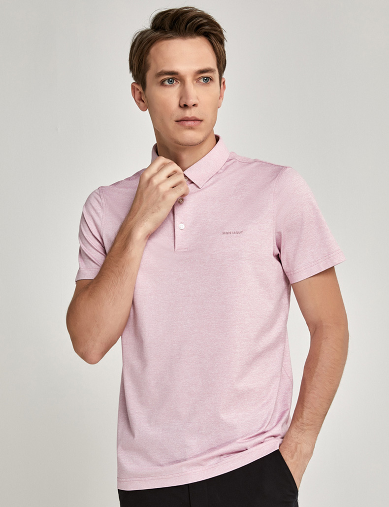 梦特娇夏季新款男士商务休闲t恤 酷派丝轻软舒适纯色短袖t恤 男1kt