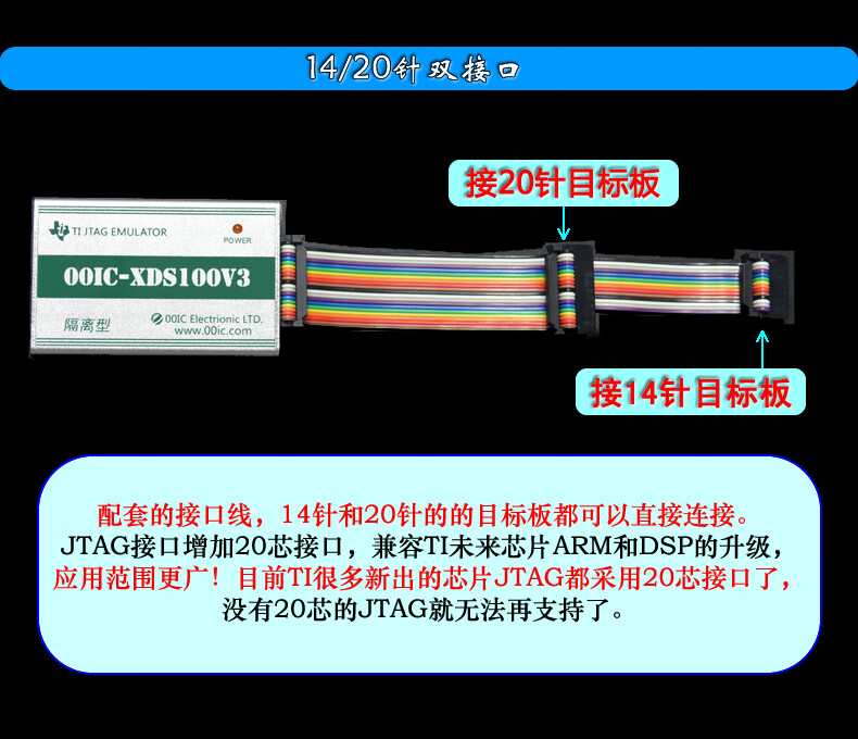 4，磁耦隔離 00IC XDS100V3 TI 高速 DSP倣真器 燒寫器 有傚抗乾擾