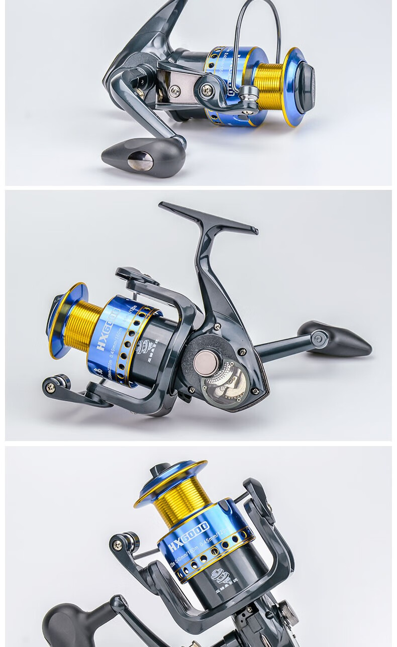 德岛金属线杯12轴鱼线轮海竿纺车轮路亚鱼线轮 hx渔轮 100米鱼线 6000