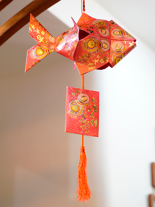 红包灯笼国庆幼儿园环保亲子diy装饰灯材料包小鱼灯a款基础材料包金鱼
