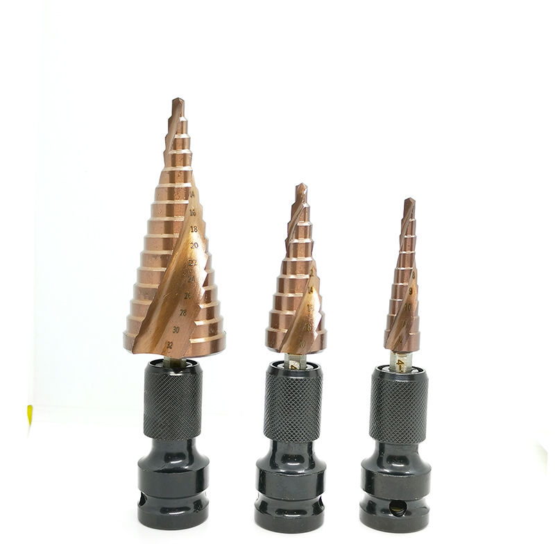 蒙爵宝塔钻头阶梯钻不锈钢板铝合金木工开孔器电动扳手专用转换钻头