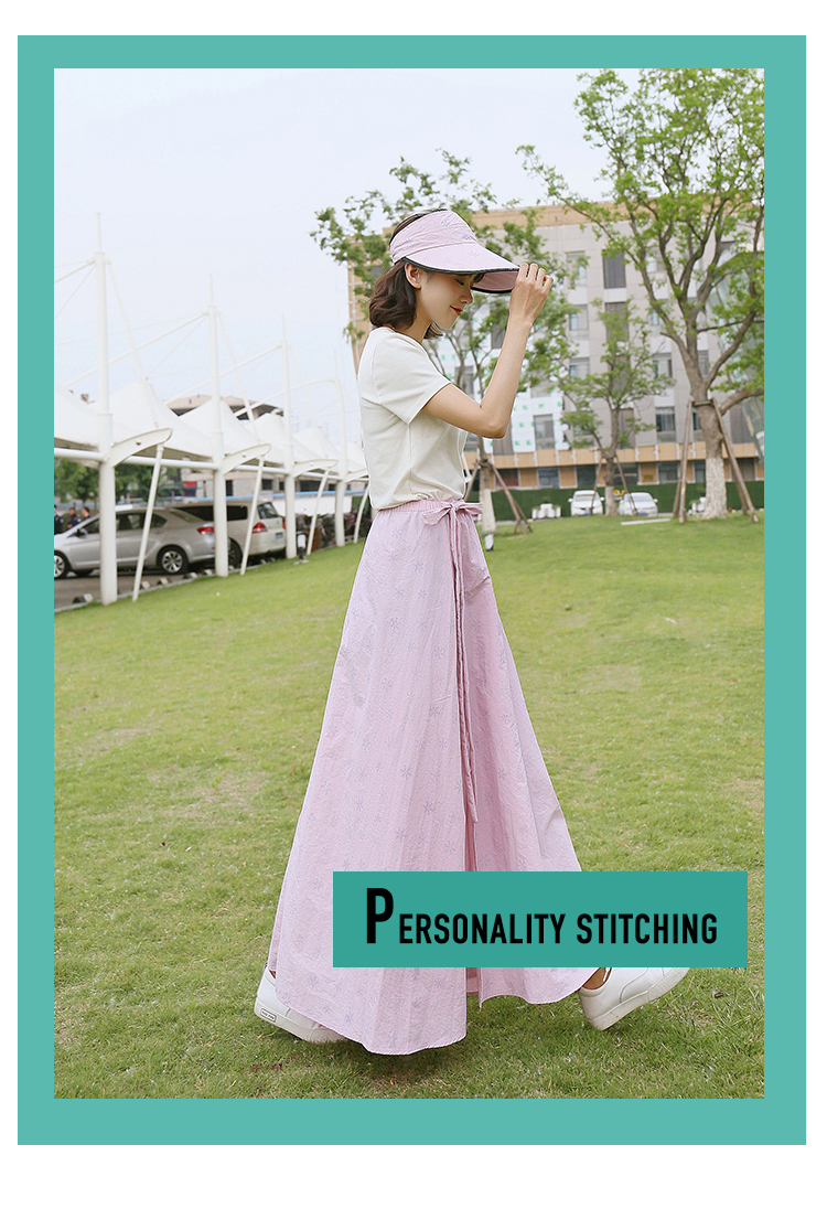 希尔库班一片式半身裙裹裙女夏一步系带裹身沙滩裙中长裙高腰a字裙子