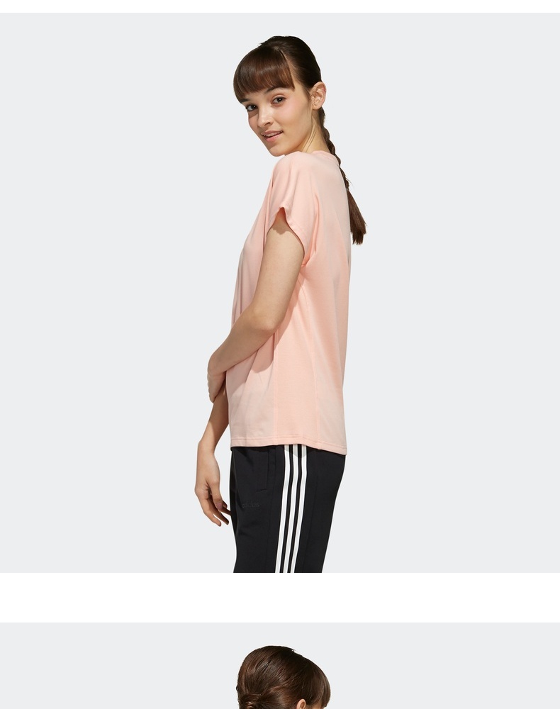 阿迪达斯官网 adidas neow c  t女装夏季运动短袖t恤 ei4678 亮光粉 a