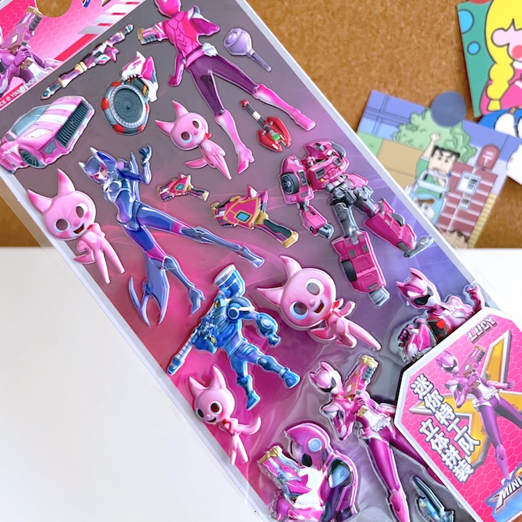 迷你特工队贴纸儿童卡通立体泡泡贴贴画金刚男孩粘贴塞米机甲雷大号