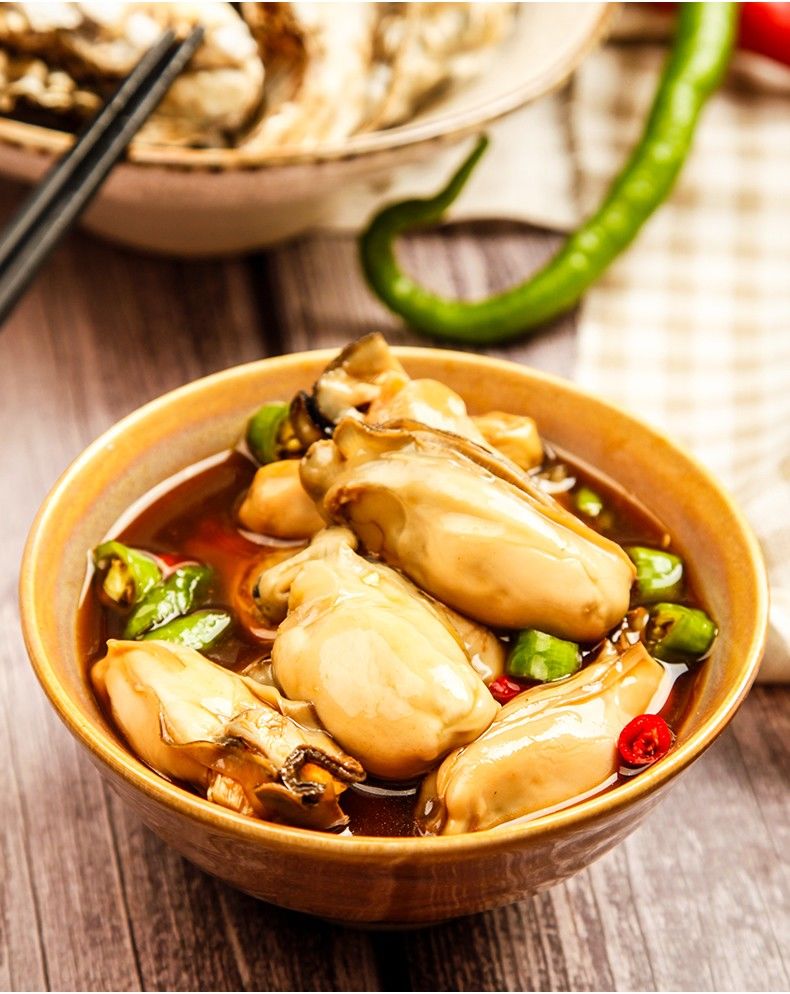 即食蒜蓉生蚝麻辣生蚝罐头肉捞汁小海鲜熟食海蛎子麻辣生蚝260g1罐不