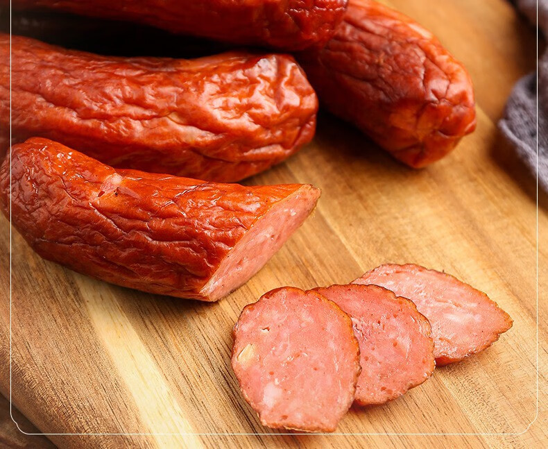 禹澎330克哈尔滨红肠果木炭烤东北香肠腊肠熟食肉类零食烤肠 330g*10