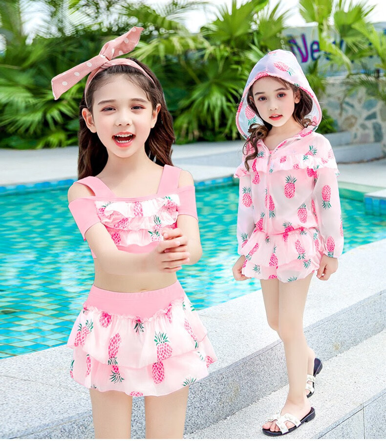 少女泳衣 初中女生女中学生泳衣女童中大小童宝宝女孩小公主连体裙式