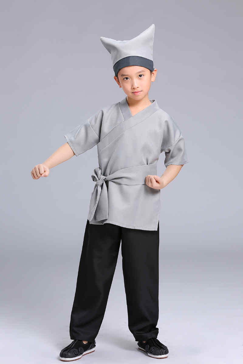 妙优可 古装汉服套装店小二村民衣服男女演出服装古代老百姓表演服