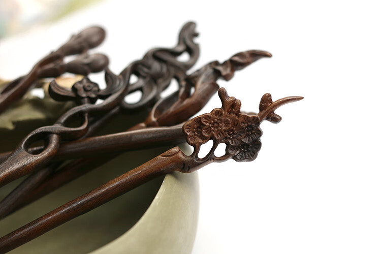 桓缘洋古风发簪牛角雕花发簪古典中国风盘发饰品步摇汉服古装头饰择优