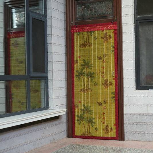 2022竹门帘新款农村家用竹子门帘防蚊蝇通风透气定制卷门帘节节高升