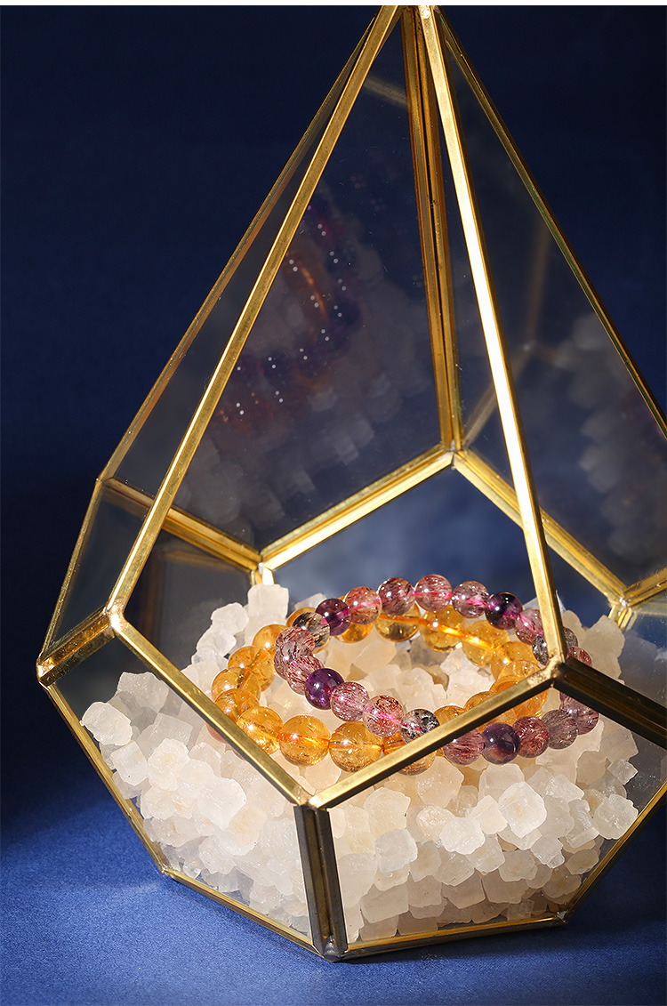 珍韵缘水晶手链净化消磁碗白水晶消磁石器皿盒御守海盐水晶净化碗赠