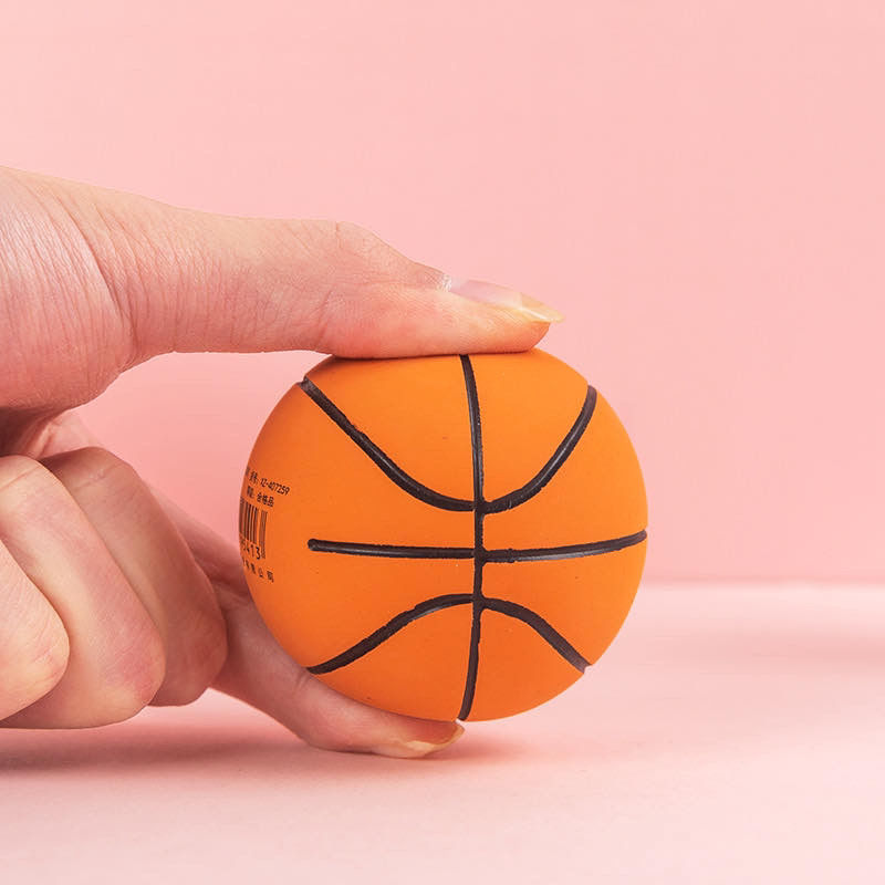 高弹力迷你橡胶篮球减压耐磨小球发泄空心弹力球儿童玩具桌面模型摆件