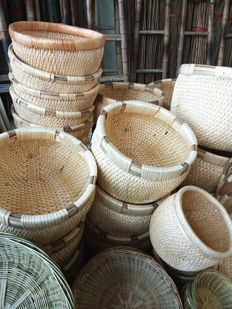 纯手工柳条笆斗米斗收纳用品柳筐柳匾竹筐笆斗泥之昕舞蹈道具 口径25