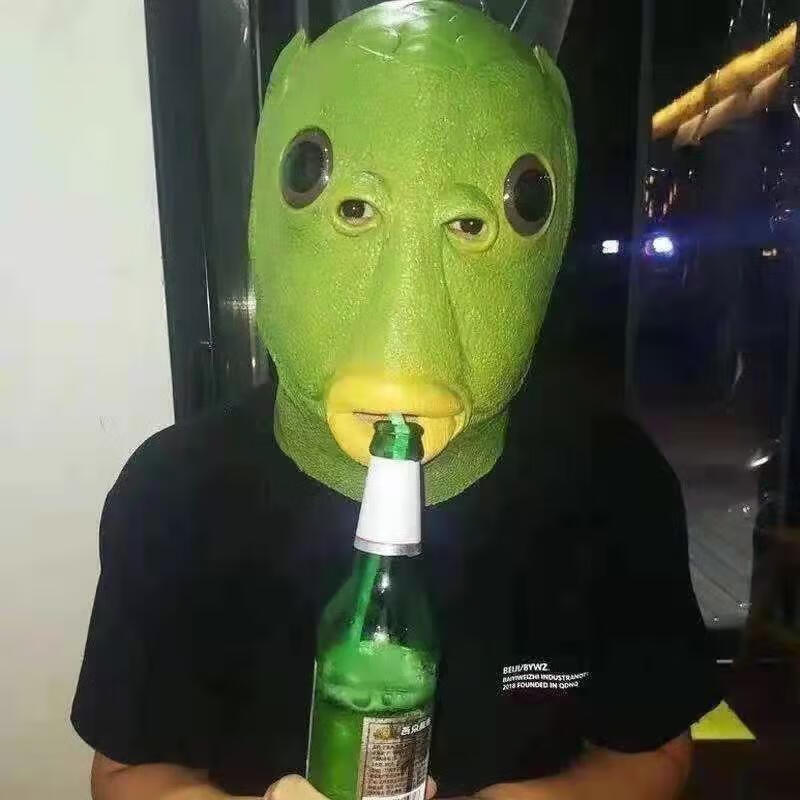 牛头马面头套 抖音同款创意搞笑绿头鱼头套七夕送男友整蛊可爱牛头