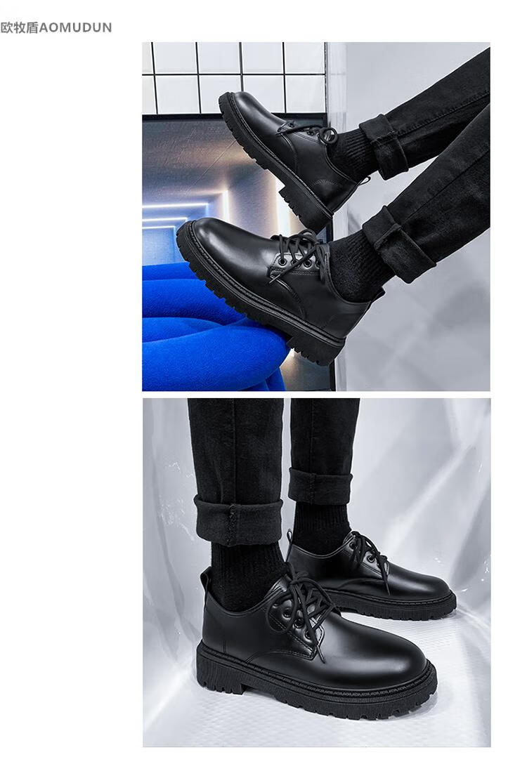 制服鞋dk男皮鞋日系jk男鞋休闲男士商务正装黑色英伦风软底工作2022年