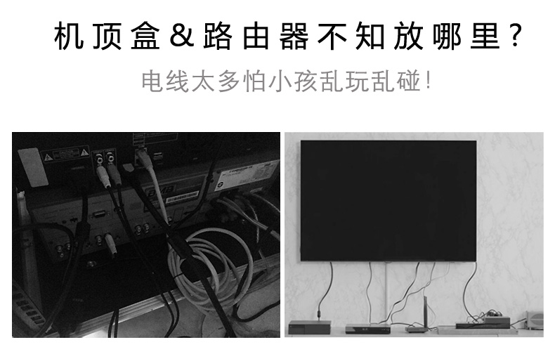 铁丫 太空铝电视机顶盒架免打孔收纳托架机顶盒架子壁挂式投影仪挂架支架托盘路由器置物架双层 打孔-30*25cm大号双层银色