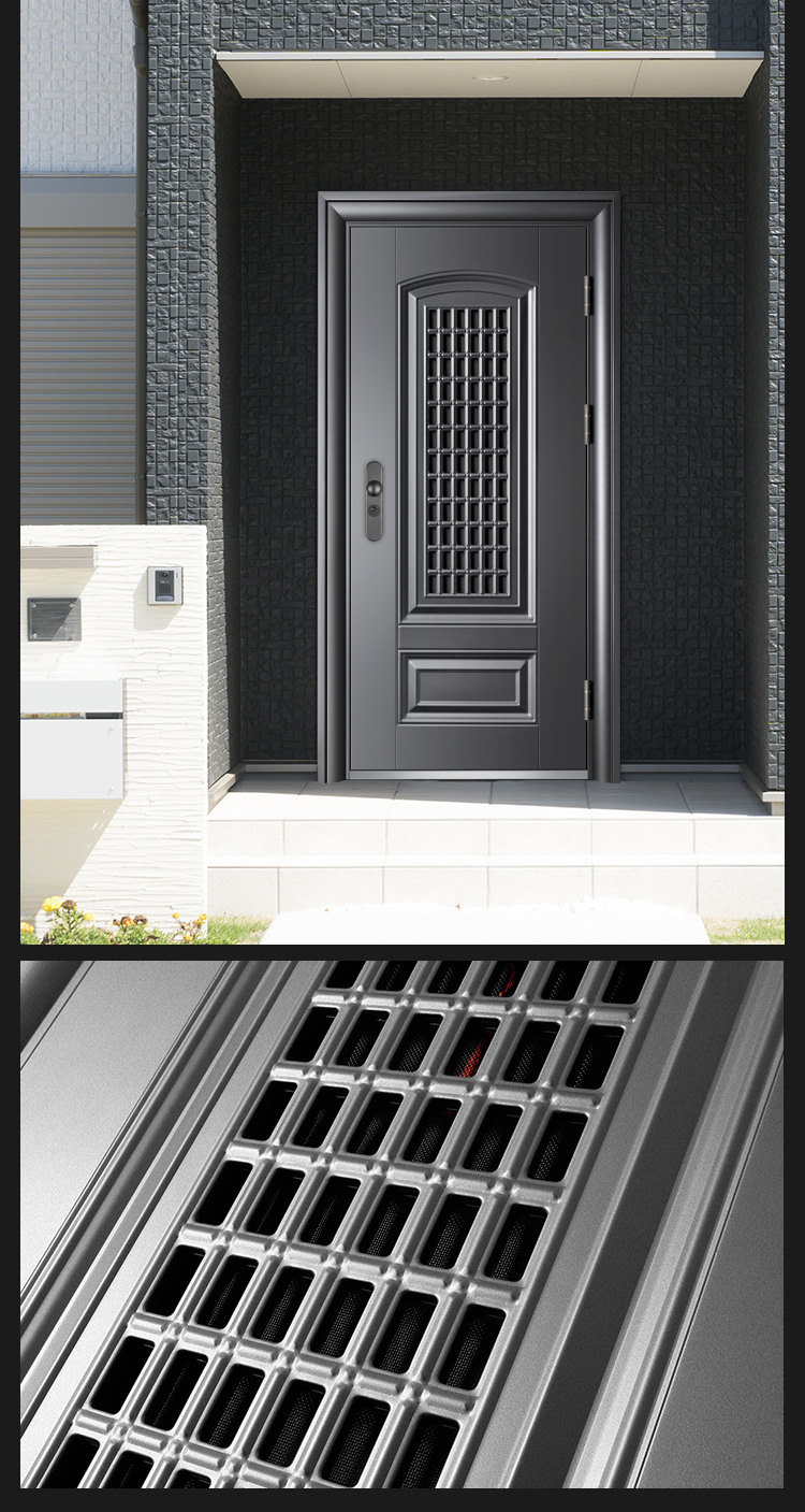 启航甲级通风门透气门中门智能锁开窗防盗门家用字母门定制单 【灰】