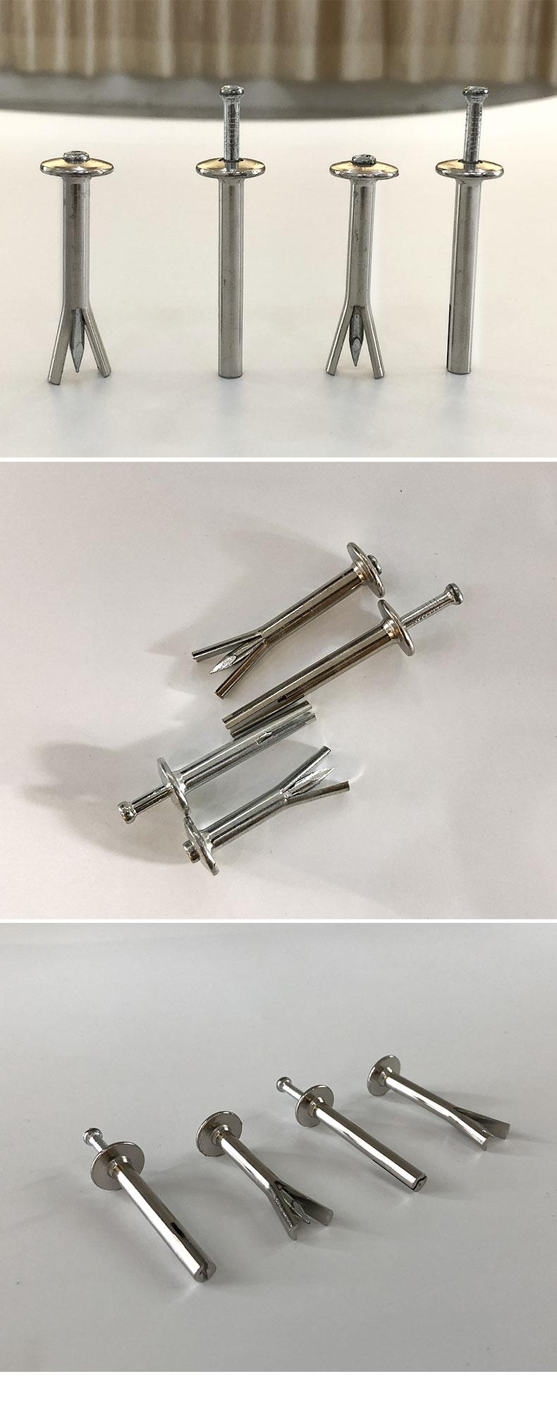 美式膨胀钉快速击芯钉防盗网专用插片壁虎镀锌膨胀钉不锈钢圆头6镀锌