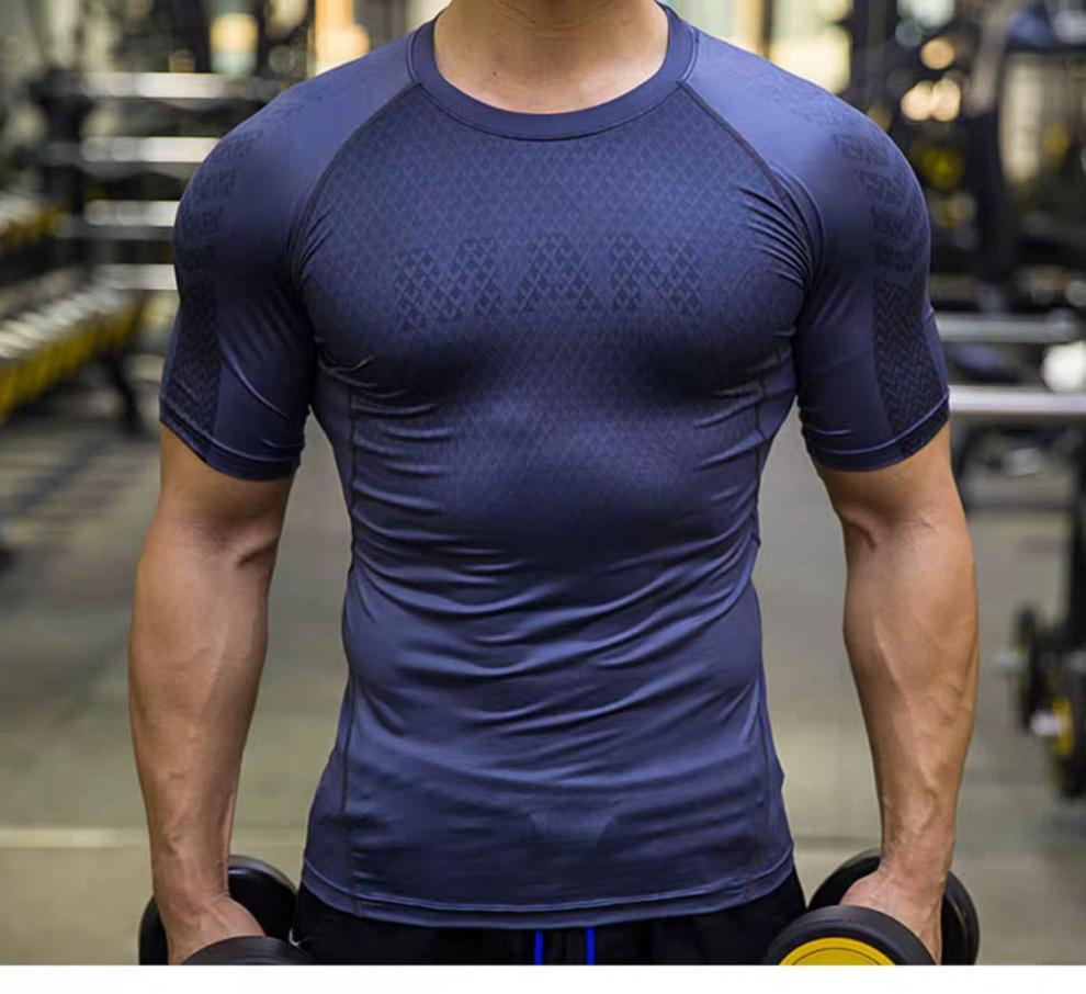 跑步训练压缩衣短袖速干健身衣男健身房训练服弹力紧身衣半袖运动跑步
