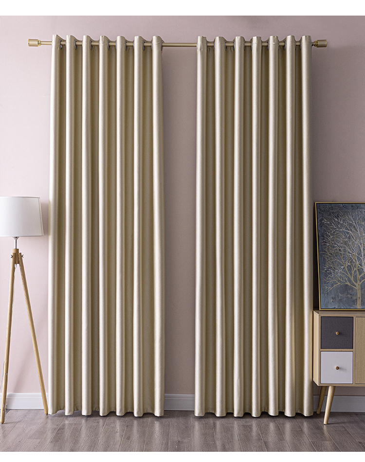 大厅落地窗帘新款拼接高温定型遮光100窗帘成品简约现代北欧客厅卧室