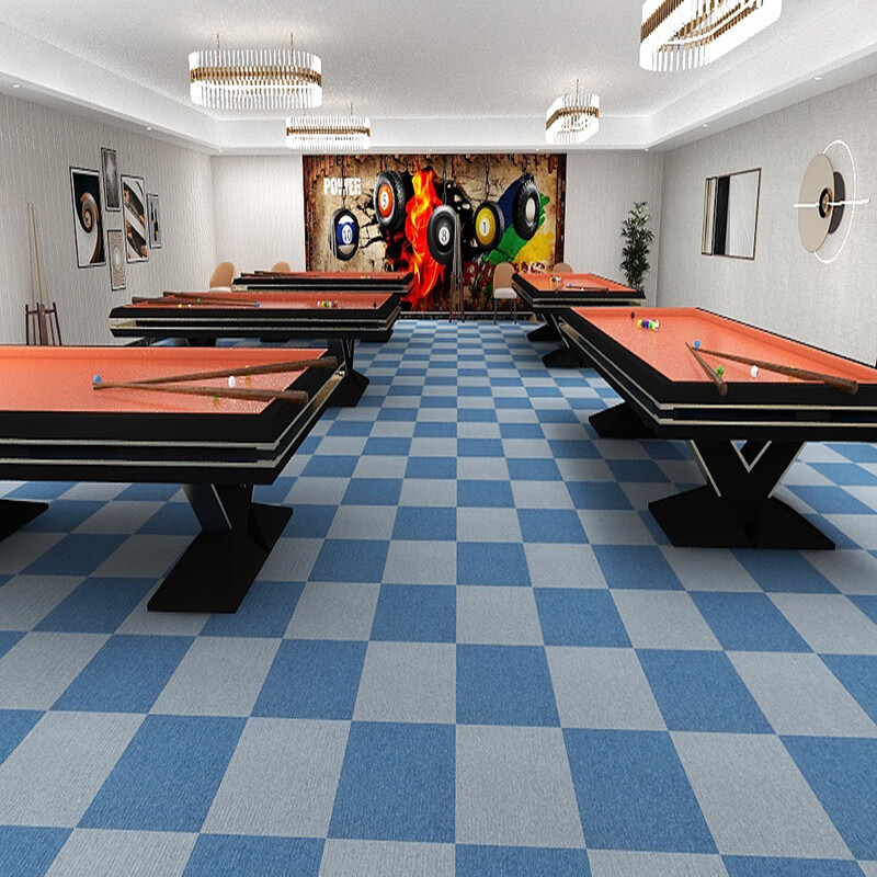 升级款台球桌地毯台球厅地毯专用台球室拼接方块阻燃防火桌球室大面积