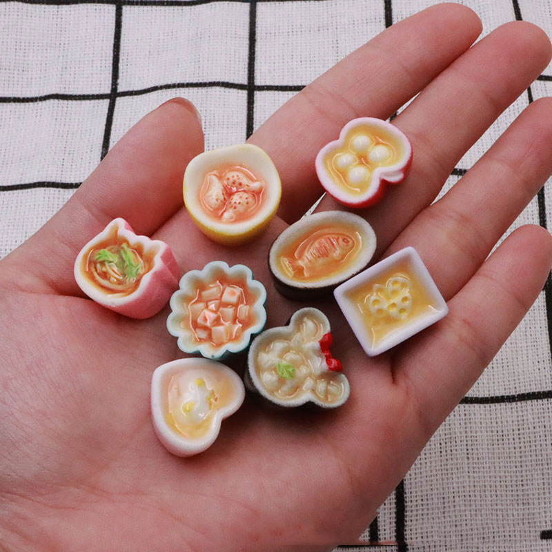 仿真食玩微缩迷你食物模型小摆件 diy冰箱贴钥匙扣手机壳配件树脂 2碗