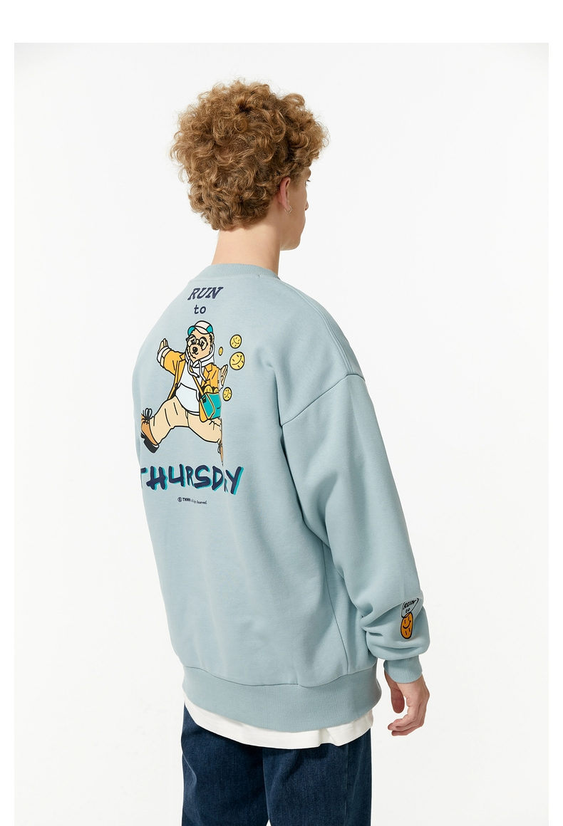 teenie weenie menteenieweenie小熊男装冬季衣多穿加绒圆领卫衣 藏青