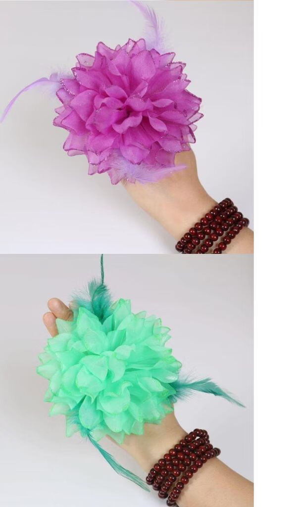 万圣节广场舞蹈用品手腕花舞蹈花头花手指花儿童节表演手花道具万圣节
