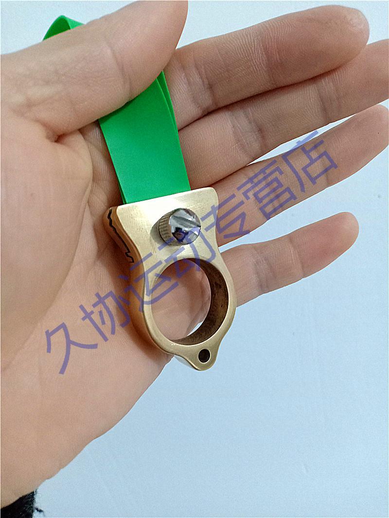 钛合金无架指环弓弹弓指环快压铜指环扁皮无架袖珍海派弹弓大男传统