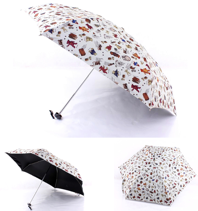 义乌掌中伞黑胶防晒五折伞口袋伞折叠防晒紫外线迷你遮阳伞超轻便携超