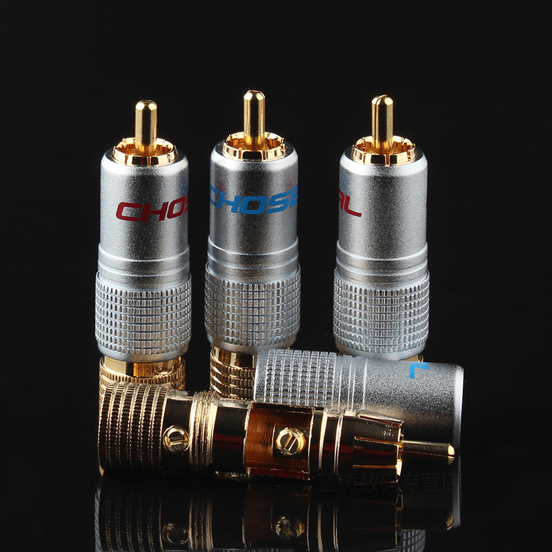 q-913莲花免焊接头10mm可锁式rca同轴线低音炮莲花头 单价