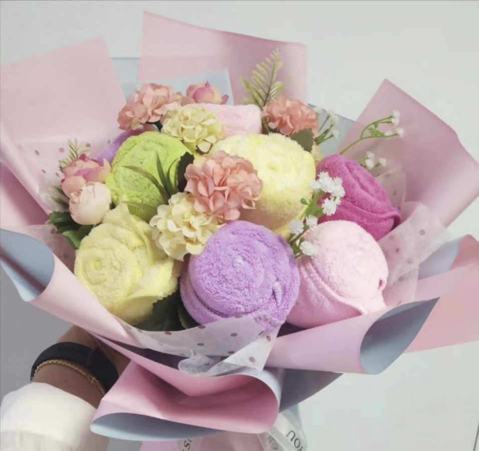 苏尚儿毛巾礼盒 苏尚儿毛巾花束玫瑰迷你花束小熊礼盒创意喜事伴手礼