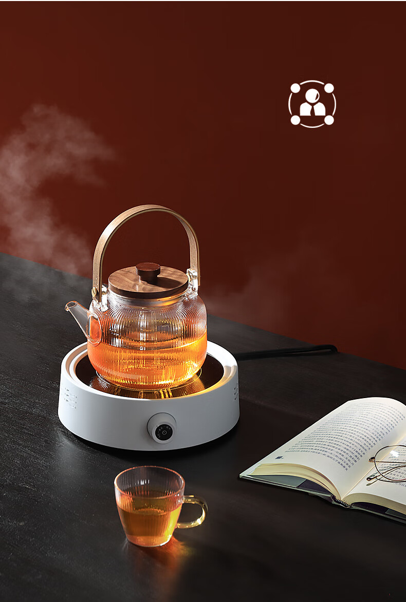 奥克斯 迷你电陶炉小型煮茶器玻璃壶烧水泡茶小电磁炉茶炉家用静音