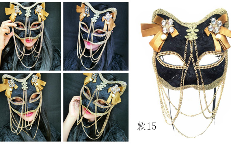 蒙面歌王面具威尼斯狐狸猫女面具重手工装饰蒙面歌王日式万圣节假面