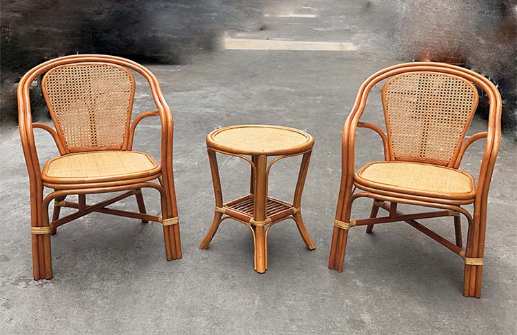 靠背椅天然真藤椅子茶几时尚户外阳台休闲老人藤椅客厅大公关椅方坐板