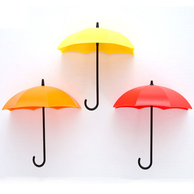 挂钩粘钩小伞可爱少女心房间布置卧室装饰品3d立体家用小物件收纳粉红