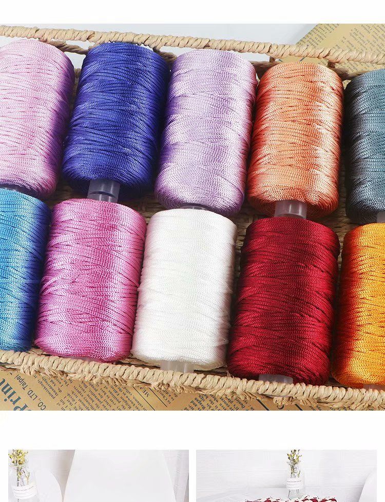 轻体冰丝线细中细丝光冰麻线细轻体冰丝线手工编织细空心线钩针鞋遮阳