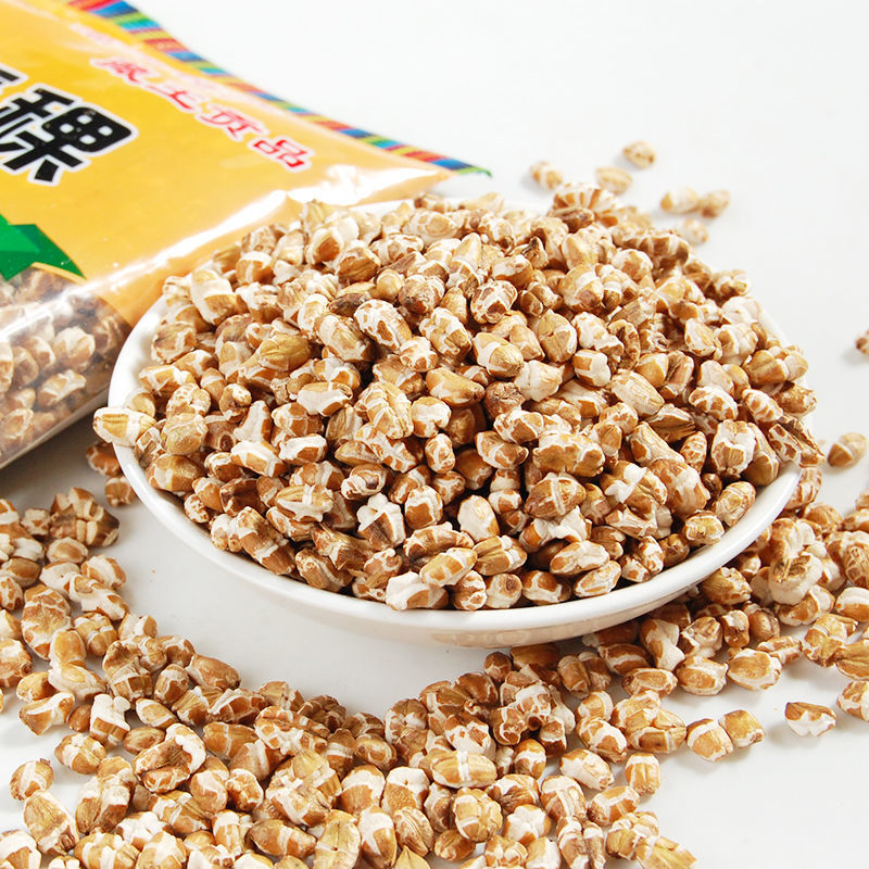 正宗藏青稞炒青稞米爆米花即食熟青稞粗粮 炒青稞100克*12袋【图片