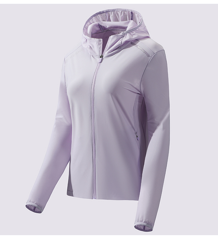 夏季户外弹力衣女速干薄款连帽透气运动休闲外套情侣皮肤衣潮 男款-浅