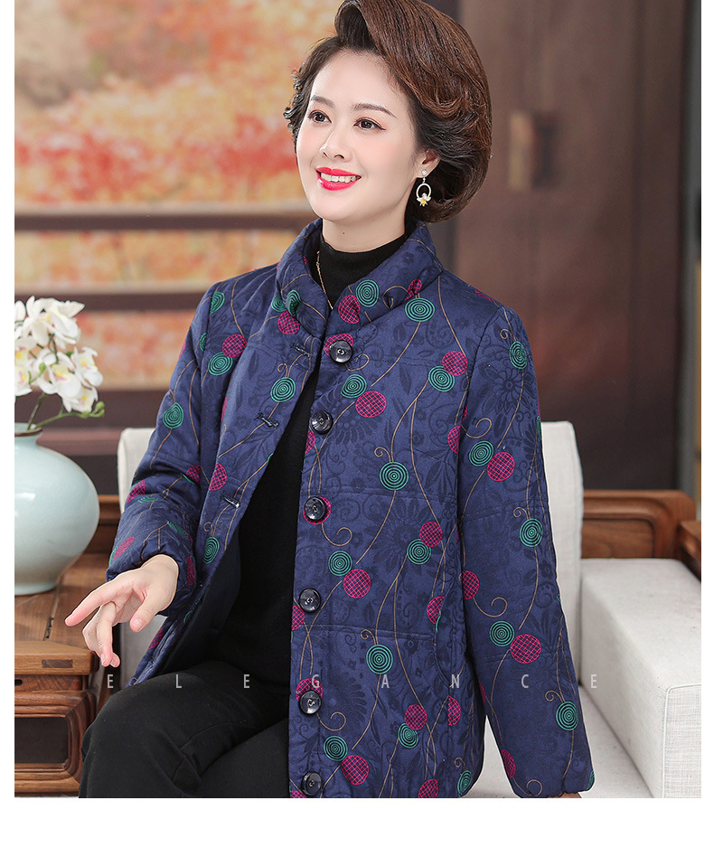 冬季中老年女装奶奶加厚外套2021冬季新款棉衣加厚中老年人冬装女老人