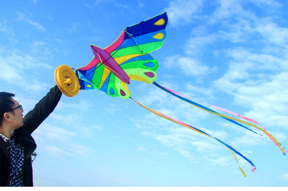 特大蝴蝶风筝成人潍坊新款特大风筝七彩蝴蝶大人专用大网红线轮微风