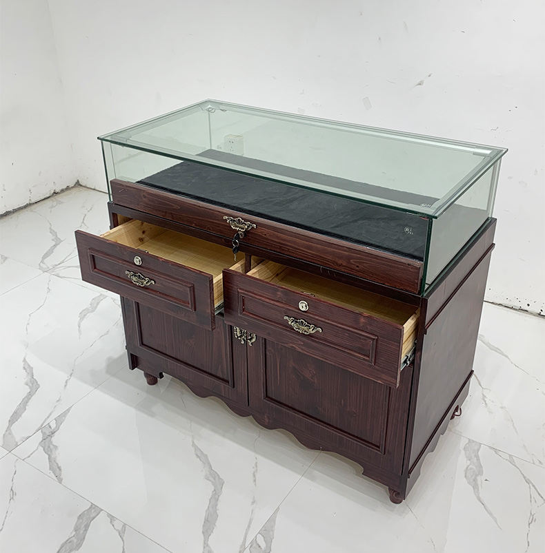 珠宝展示柜饰品翡翠玻璃展柜定制蜜蜡玉器古玩仿古首饰店柜台1504090