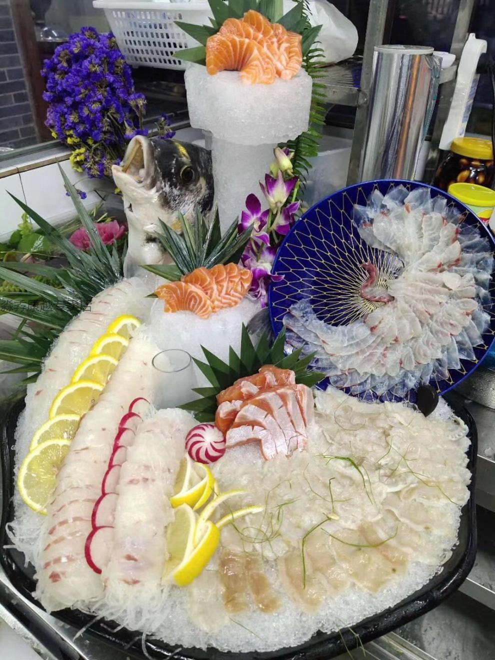 鱼生冰盘 刺身盘 鱼生专用碟 刺身拼盘大日本料理刺身摆盘创意陶瓷