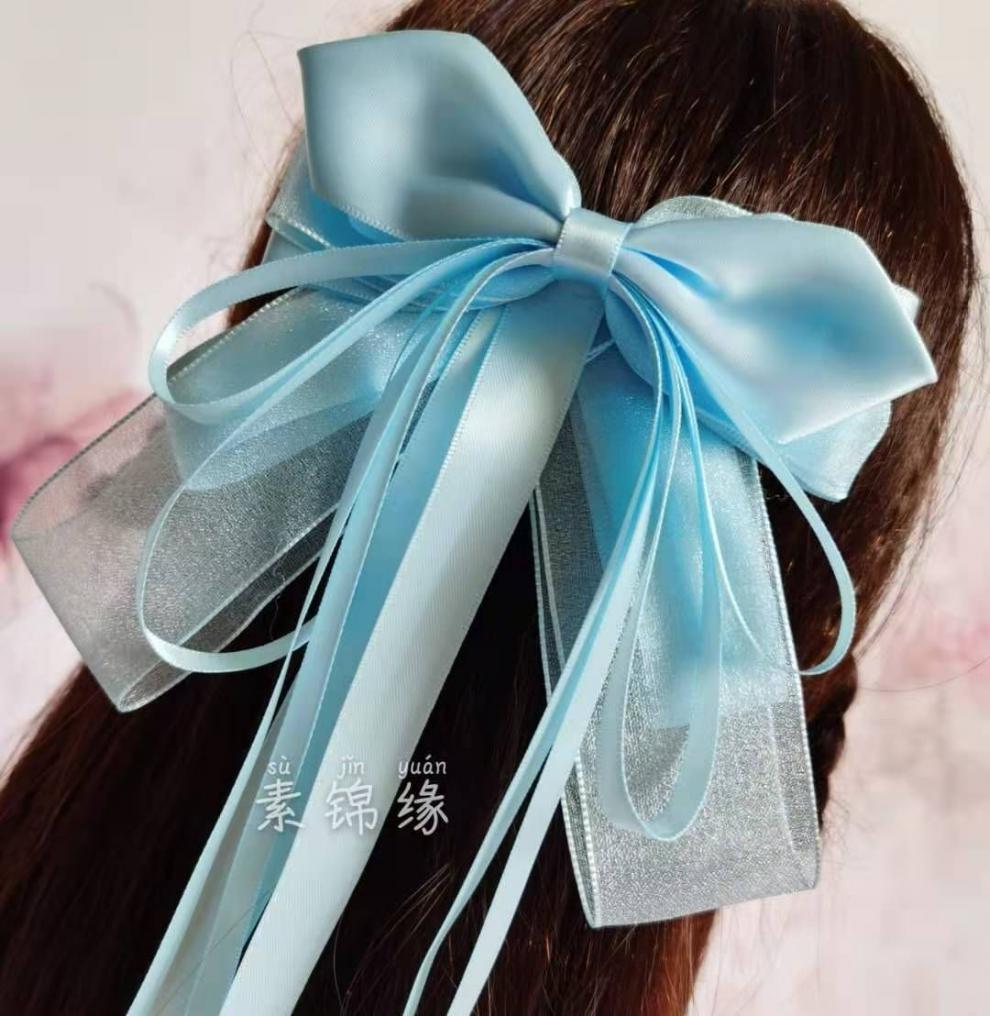 甜美长飘带仙女公主汉服头花长飘带古风发饰七夕情人节生日礼物彩虹