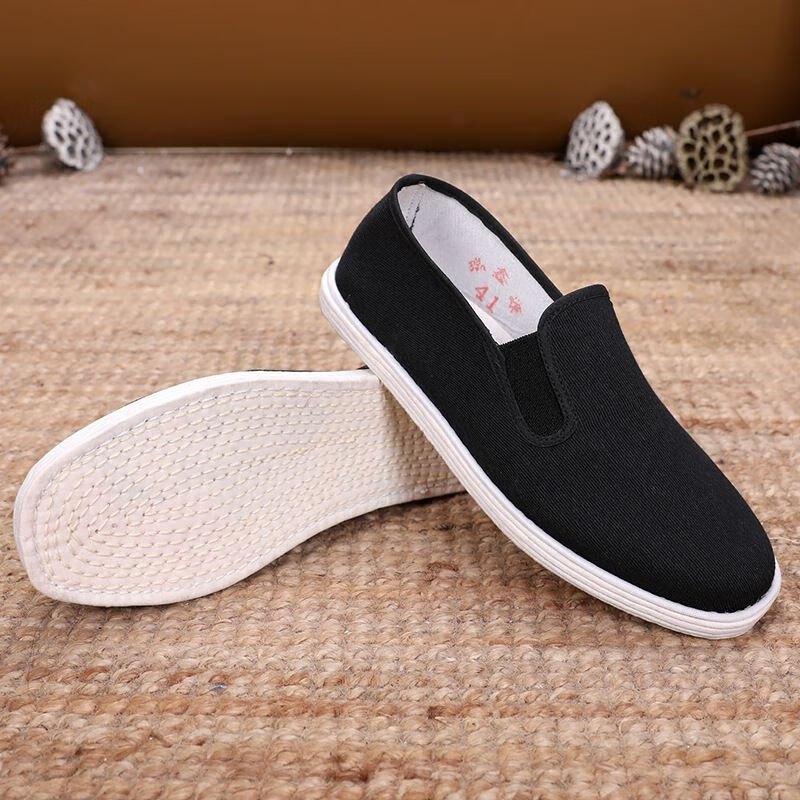 沣宁布鞋男老北京工地布鞋老北京布鞋男批发手工千层底布鞋一脚蹬男士