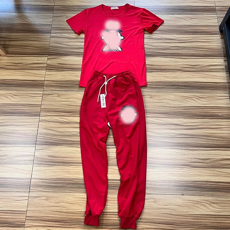 【京选品质】旺仔衣服精神小伙男紧身衣t恤套装牛奶短袖同款裤子社会