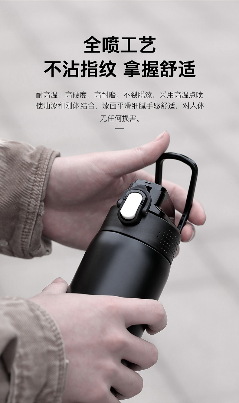 卡西诺保温杯304不锈钢杯男女户外运动便携水杯大容量水杯600ml钢本色