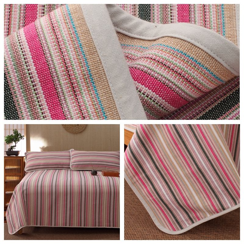 特厚品牌余单纯棉老粗布凉席三件套双人床单棉麻空调席四季毯悠云鸟特