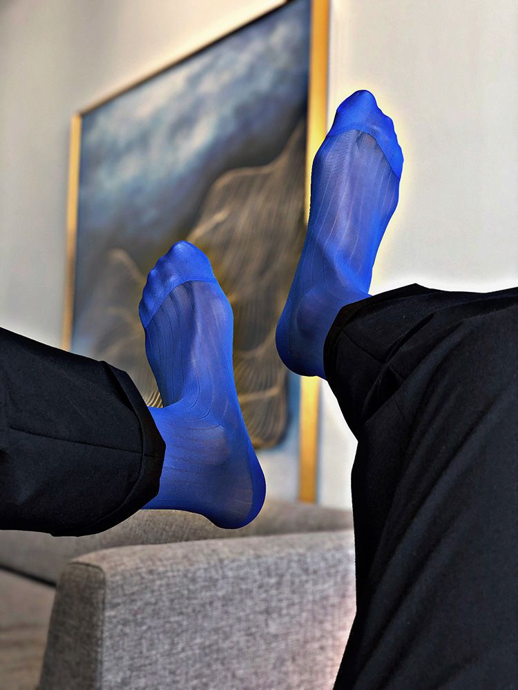 五指袜男薄款脚趾袜男士五指袜3双装男士中筒宽条纹带跟锦纶商务正装