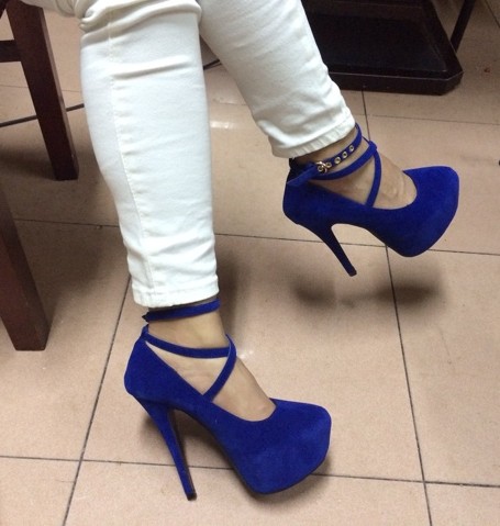 14cm细跟大码高跟鞋防水台舞台反串cd变装女装大佬男单鞋红色普通版42